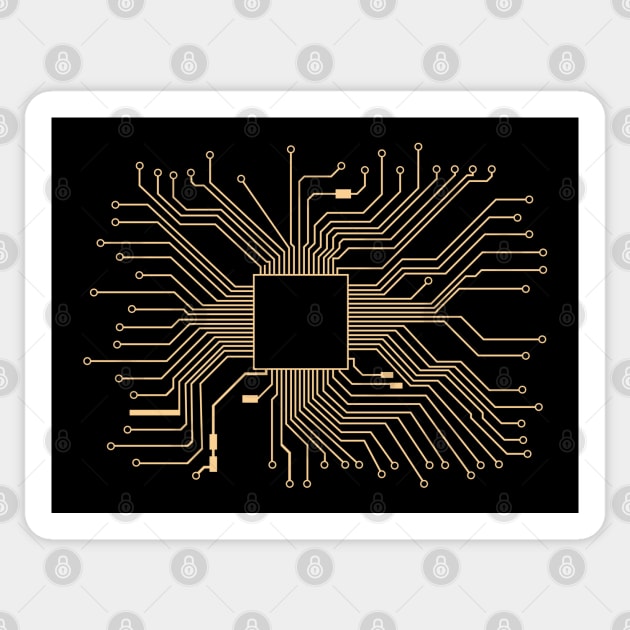 Computer Circuit Board-Computer Nerd Sticker by HobbyAndArt